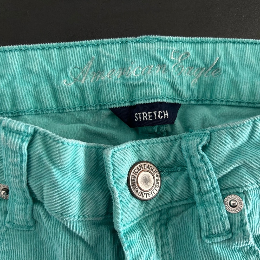 American Eagle teal shorts super stretch sz 2 - Picture 2 of 3
